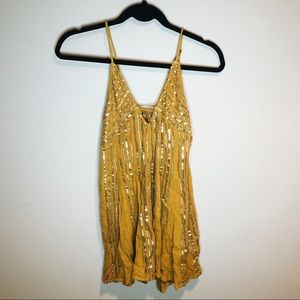 Free People Sparkly Yellow Dress